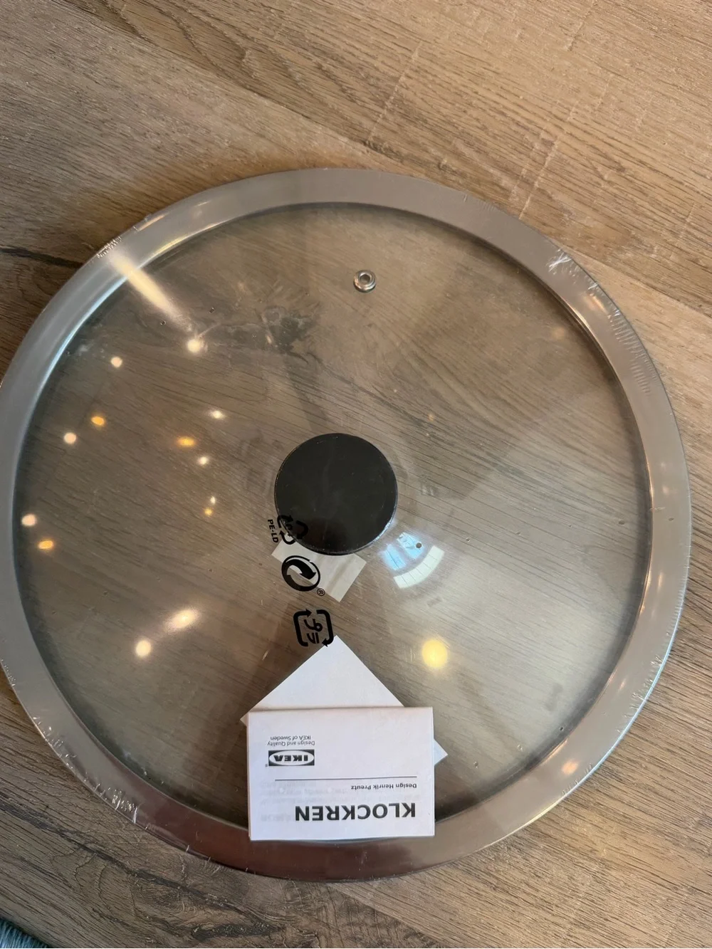 IKEA KLOCKREN Glass Lid Stainless Steel Rim w/ Knob 29cm 11 1/2 in